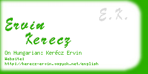 ervin kerecz business card